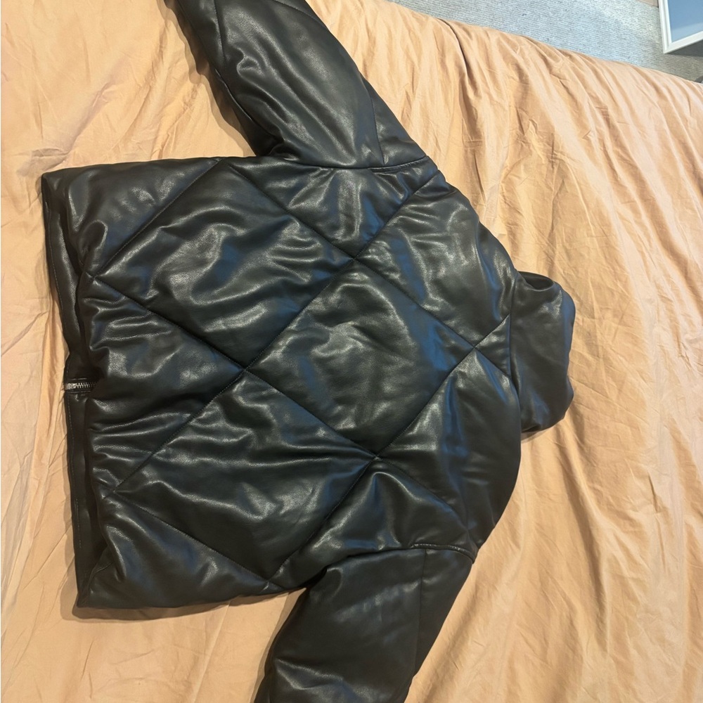 Abercrombie & Fitch Black Vegan Leather Jacket